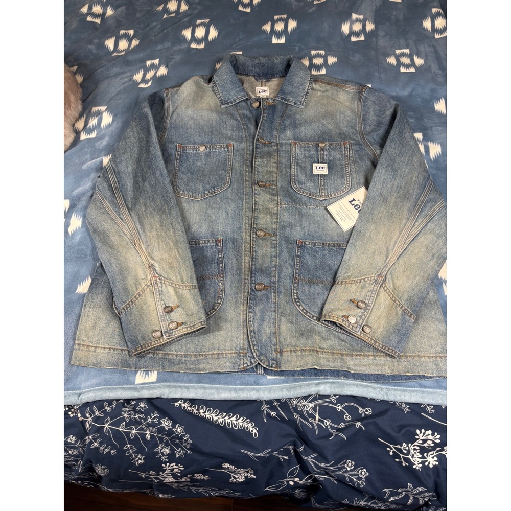 Lee x Kacey Musgraves Denim Chore Coat Blue Distressed XL Mens Jacket